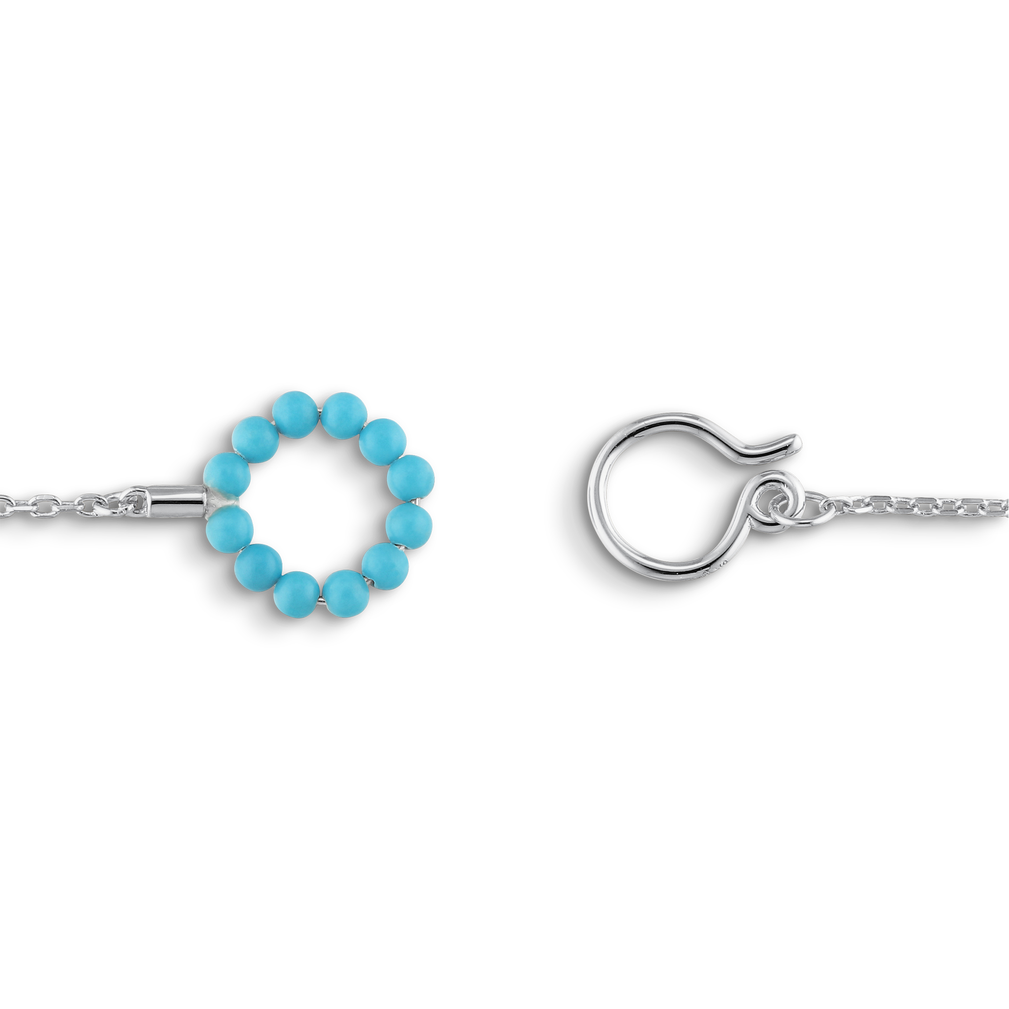 Bermuda Turquoise Lock halskæde - sølv